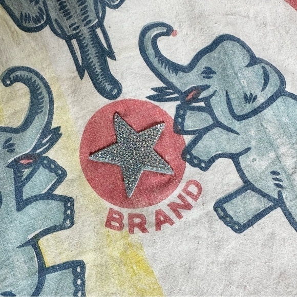 Pinstripe Navy Stretch Jean Jacket w/ Embroidery & Elephant Flour Sack Applique - Picture 6 of 7